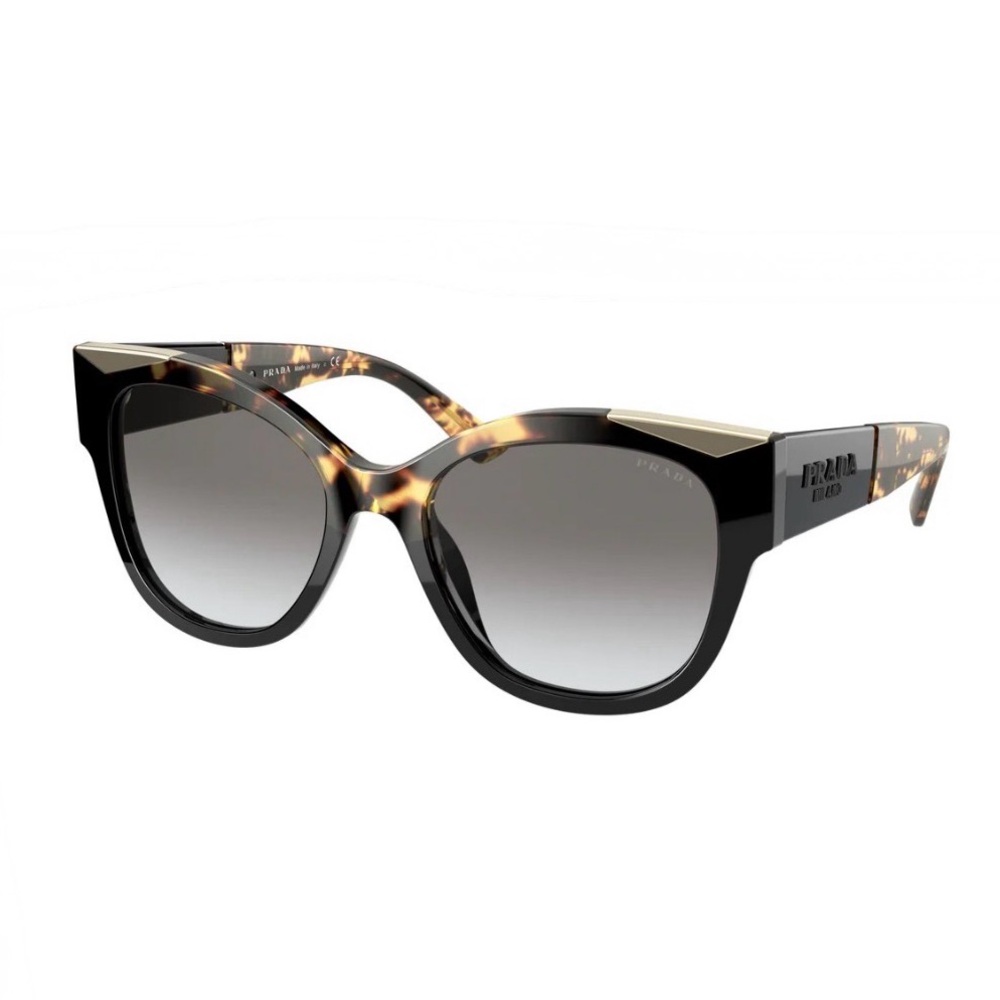 Prada Acetate Black Tortoise Gold Sunglasses Brand New W/O case Made in Italy - Picture 5 of 13